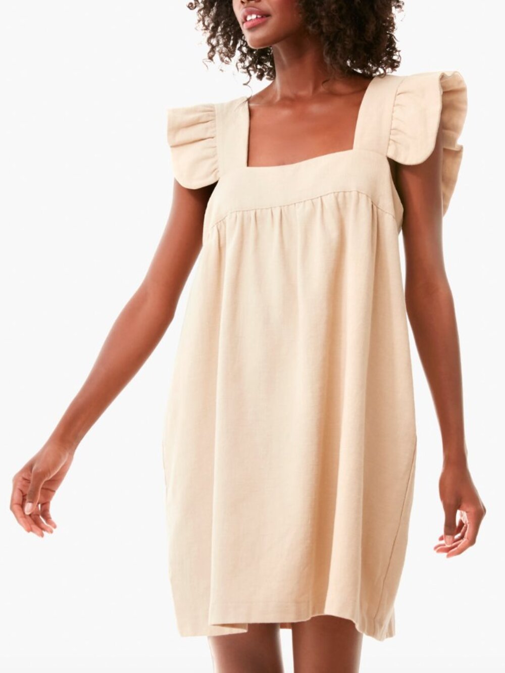 POMANDER PLACE XL Sandstone Hazel Flutter Sleeve Square Neck Dress Tuckernuck